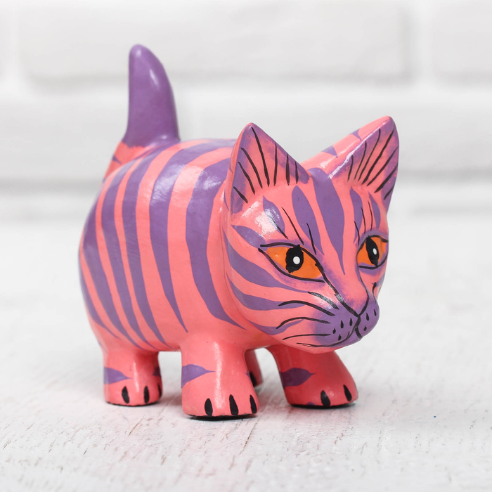 Сувенир дерево "Розовый котик" 11х5х8,5 см