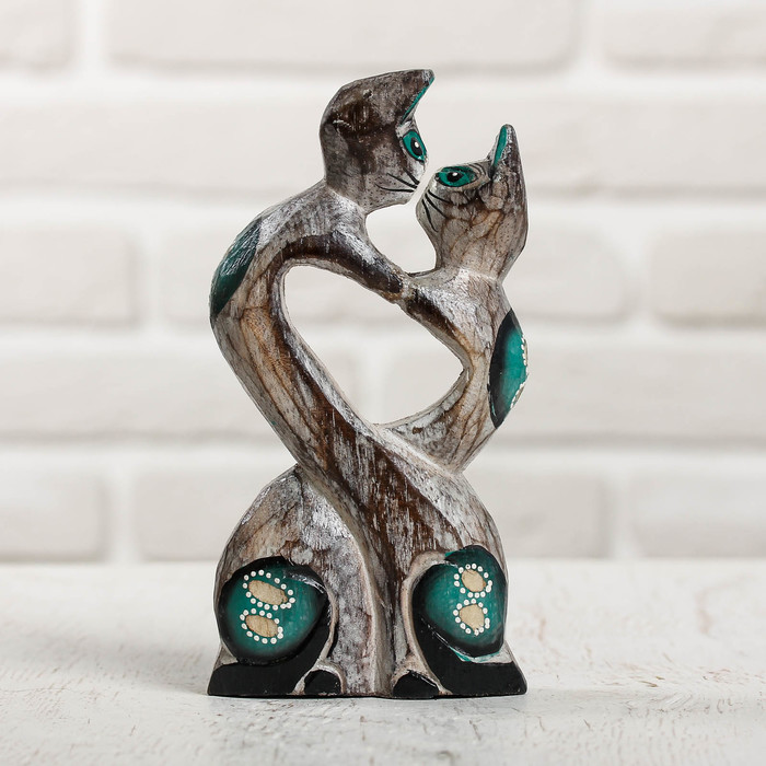 Сувенир дерево "Влюблённые кошечки" 2,5х9х15 см