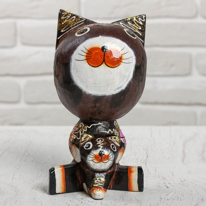 Сувенир дерево "Кошка и котёнок" 10х9х20 см