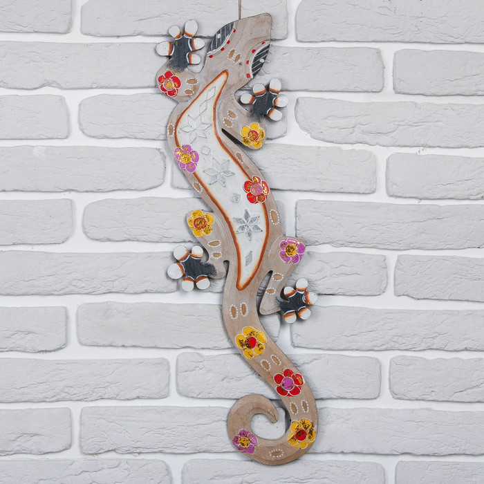 Панно дерево "Геккон" 60х18х0,7 см