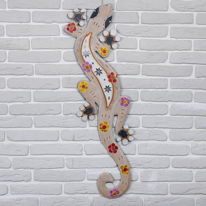 Панно дерево "Геккон" 100х29х1,1 см