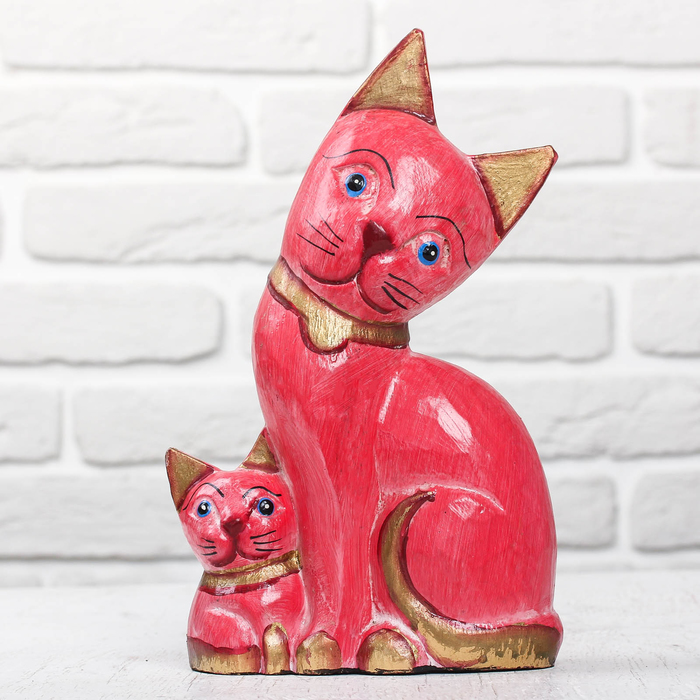 Сувенир дерево "Кошка и котик" 14х8х25 см