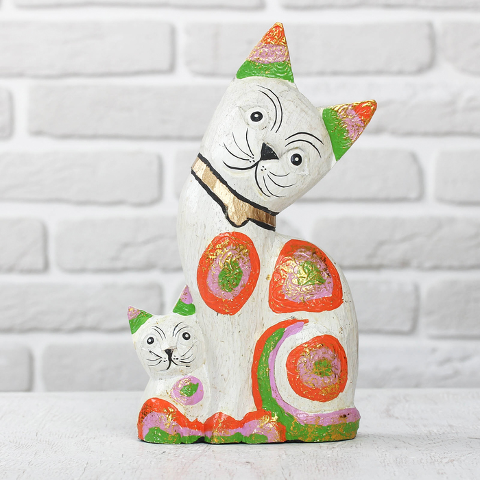 Сувенир дерево "Кошка и котик" 14х8х25 см