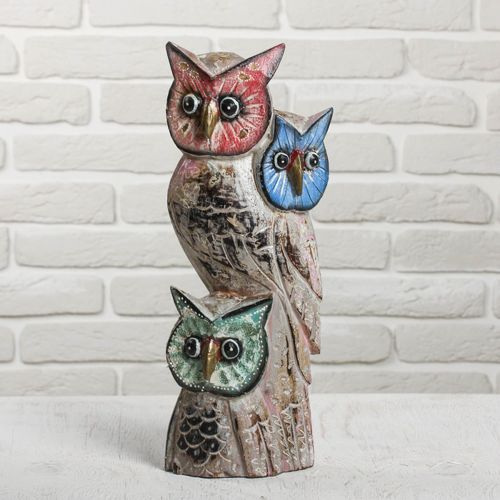 Сувенир дерево "Три совы" 16х7,5х40 см