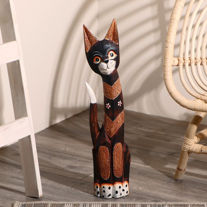 Сувенир дерево "Кошка" 60х12х6,5 см