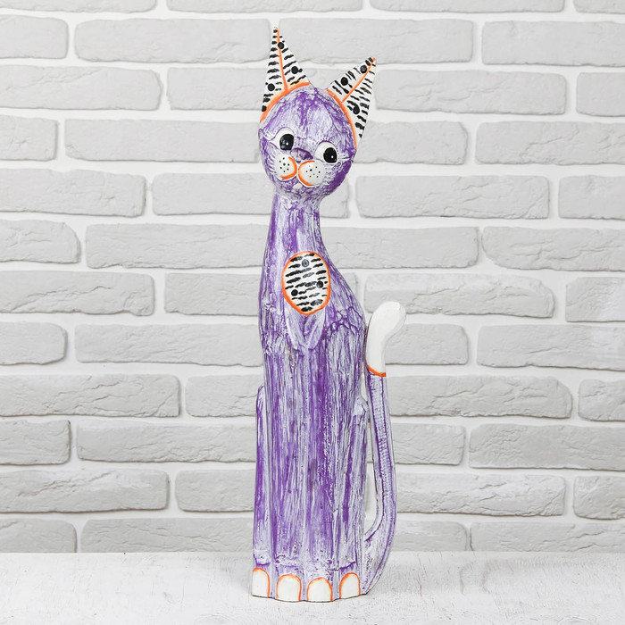 Сувенир дерево "Фиолетовая кошка" 15х6х60 см