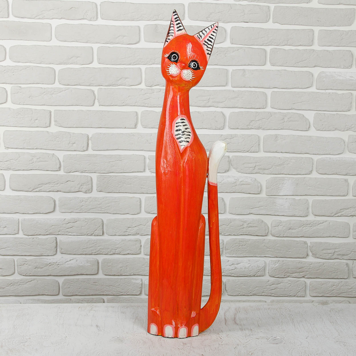 Сувенир дерево "Оранжевая кошка" 15х5,5х80 см