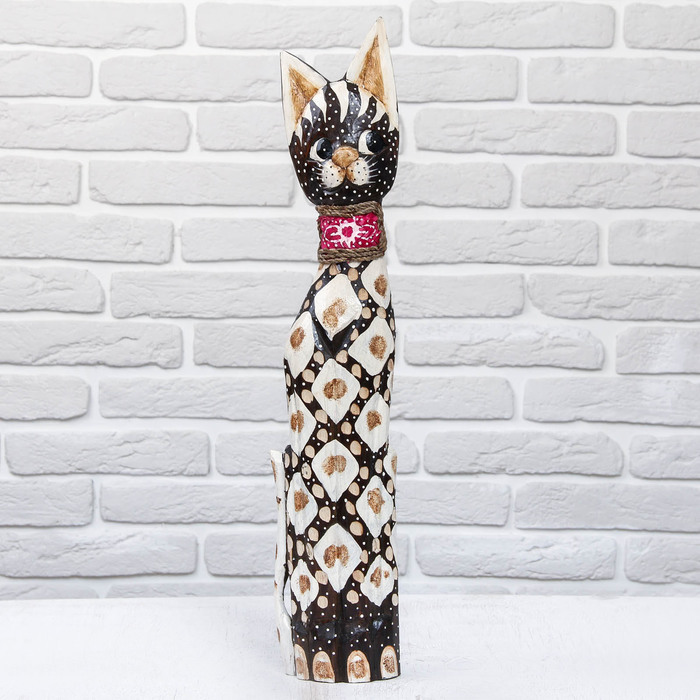 Сувенир дерево "Кошка с ошейником" 12х6,5х60 см