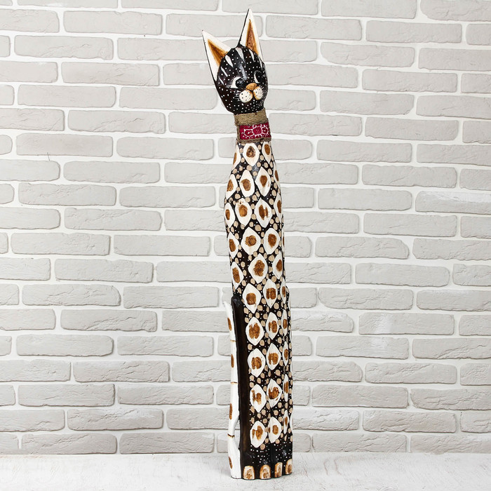 Сувенир дерево "Кошка с ошейником" 15х6,5х100 см