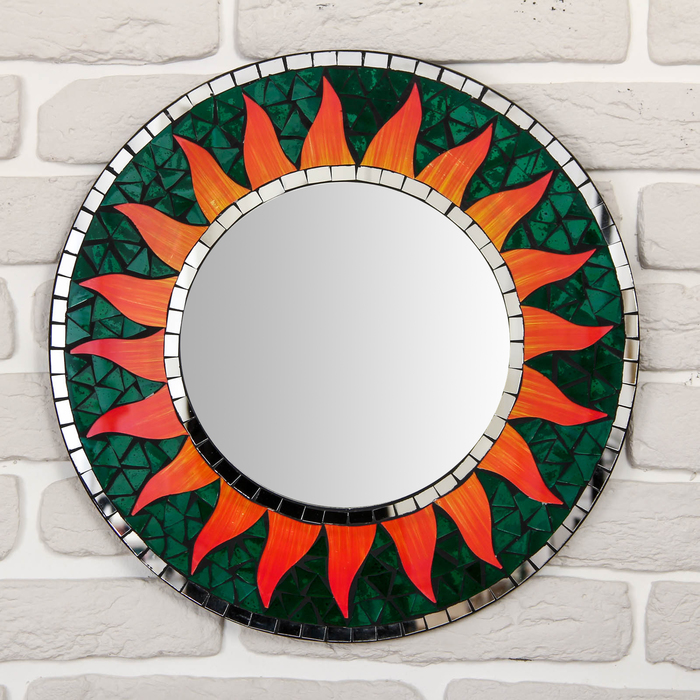 Панно зеркальное "Солнце в траве" 40х1х40 см