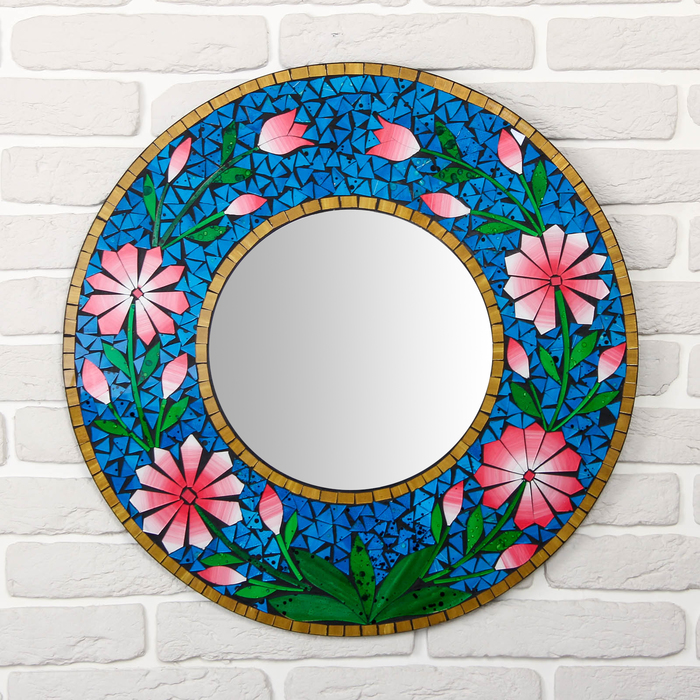 Панно зеркальное "Цветы" 60х1х60 см