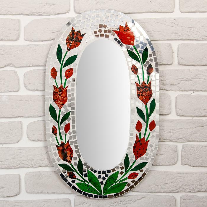 Панно зеркальное "Цветы" 50х1х30 см