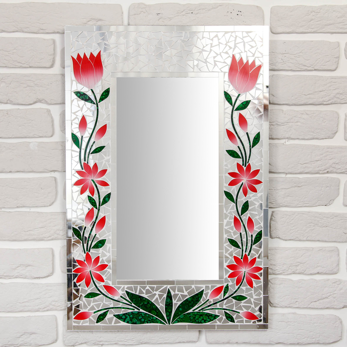 Панно зеркальное "Цветы" 60х1х40 см