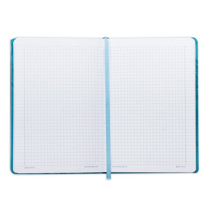 Бизнес-блокнот А5, 128 листов BRAUBERG Orient, кожзам с тиснением, бирюзовый