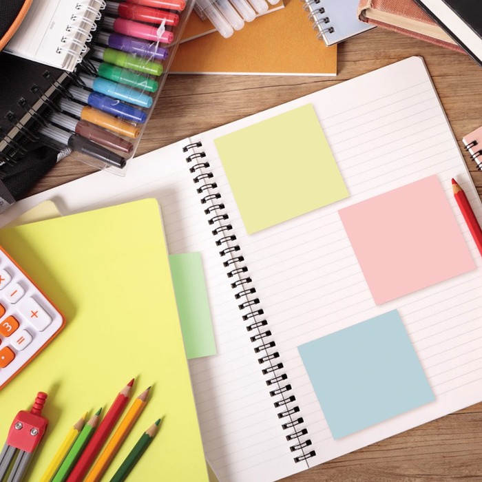 Блок с липким краем 51х51 мм BRAUBERG, 400 листов, 4 цвета