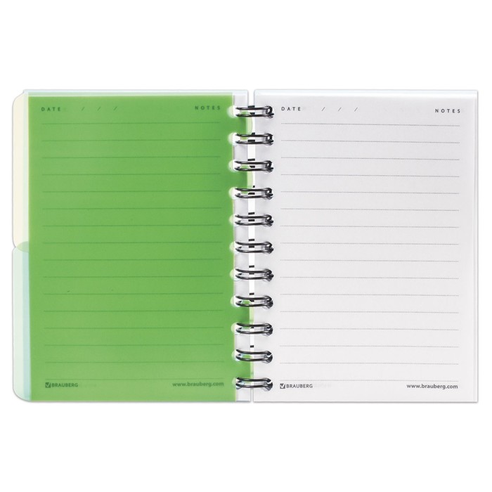 Блокнот в пластиковой обложке А6, 120 листов на гребне «Бук», 2 раздела