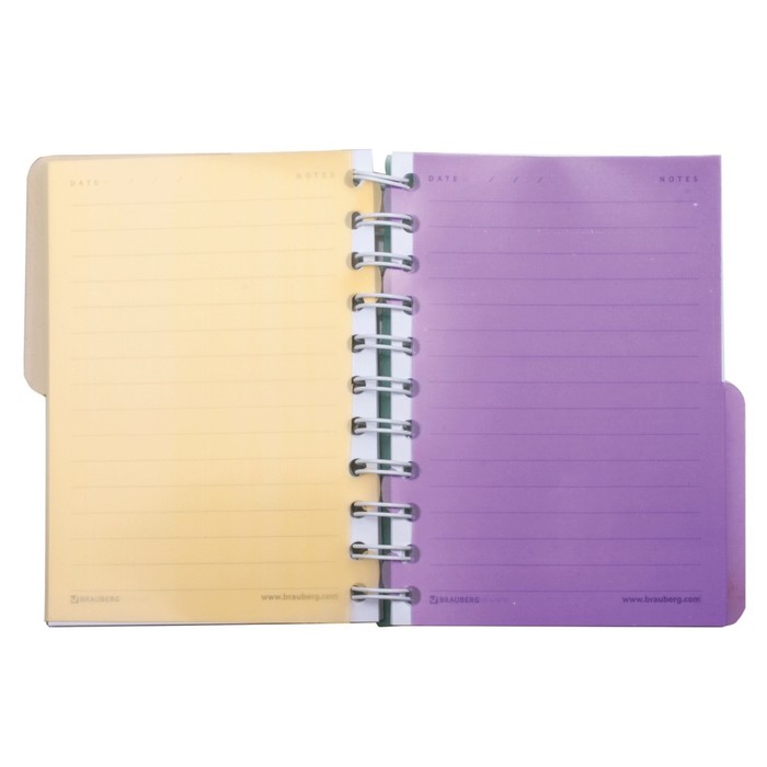 Блокнот в пластиковой обложке А6, 120 листов на гребне «Куб», 2 раздела