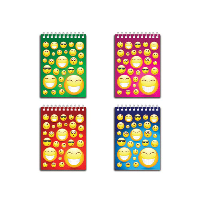 Блокнот в пластиковой обложке А6, 60 листов на гребне «Смайлы»