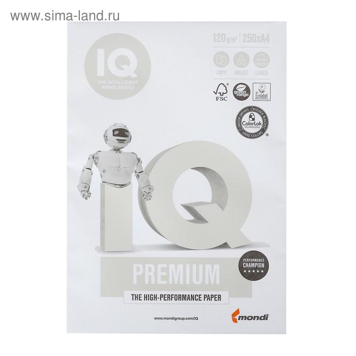 Бумага А4 250 л, IQ Premium, 120 г/м2, белизна 169% CIE, класс А+ (цена за 250 листов)