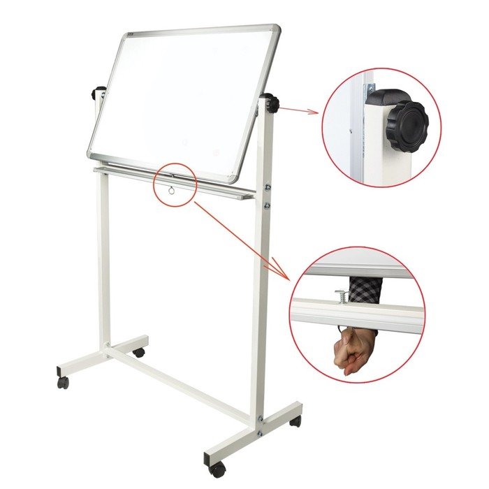 Доска магнитно-маркерная 60х90 см BRAUBERG, двусторонняя, улучшенная алюминиевая рамка