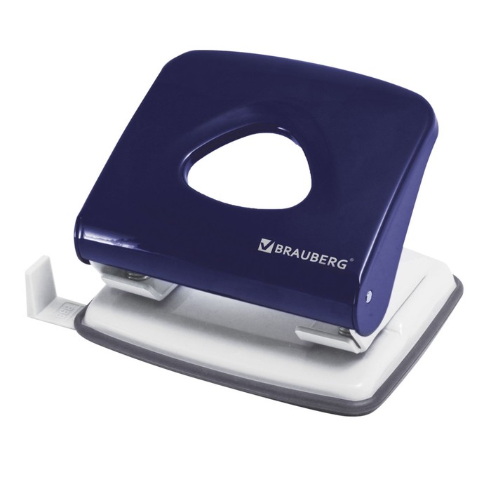 Дырокол до 30 листов BRAUBERG Bregante, металлический, микс