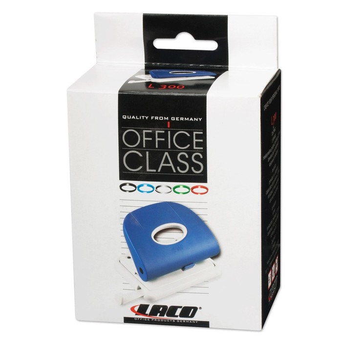 Дырокол до 25 листов LACO L 300, с линейкой, синий