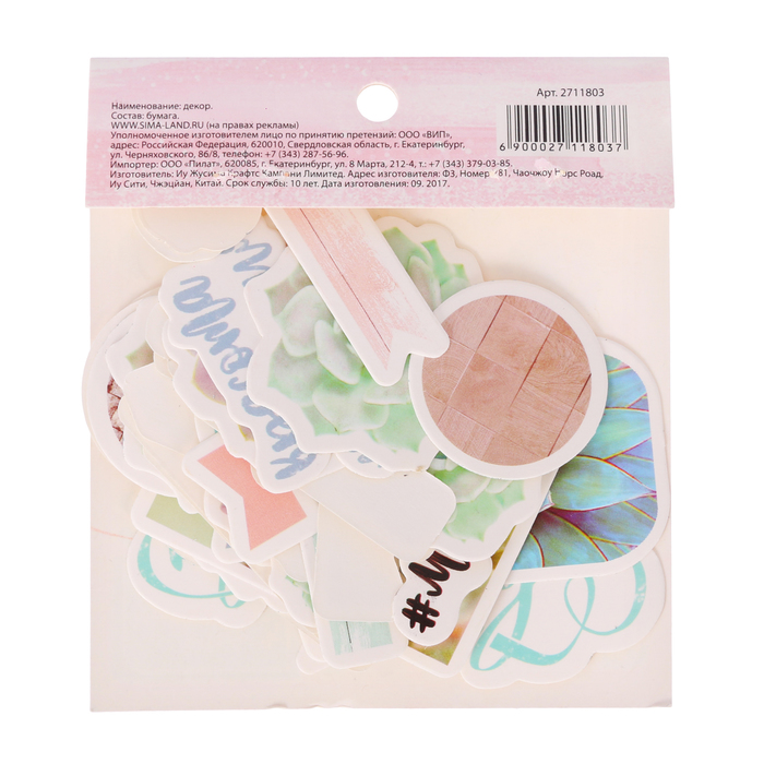 Набор декоративных элементов "Следуй за своей мечтой", 10 х 11 см