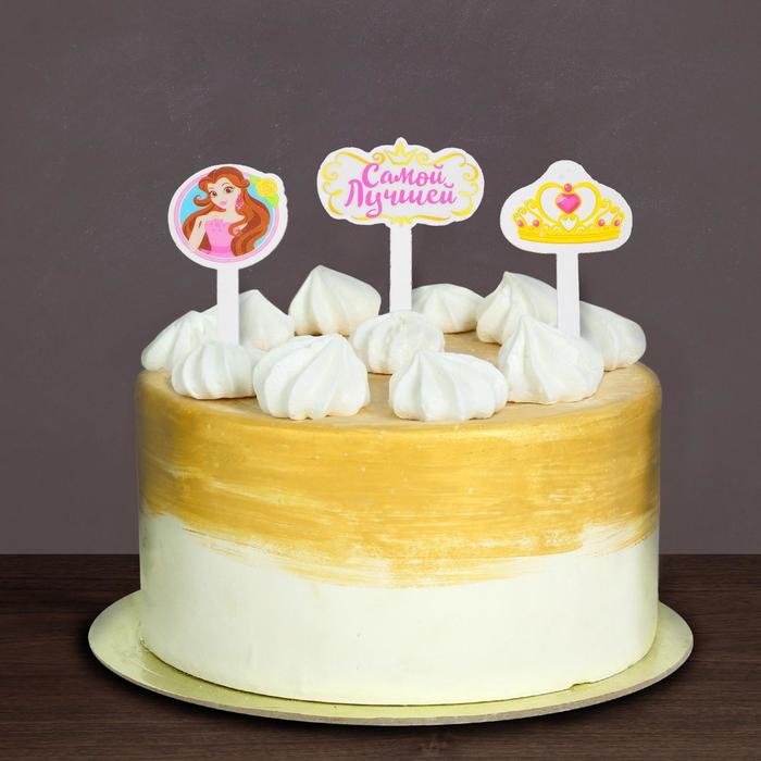 Топпер в торт "Принцесса", набор 10 шт.