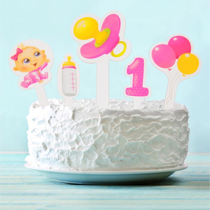 Топпер в торт "Наша малышка", набор 10 шт.
