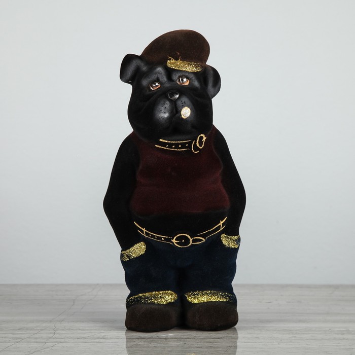 Копилка "Собака Бульдог Фраер", флок