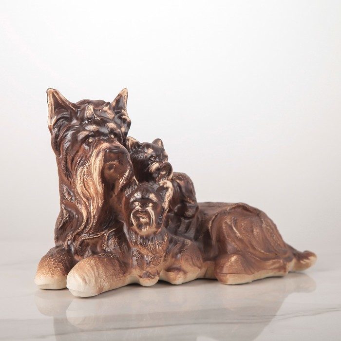 Копилка "Собака Йорк мама", шамот