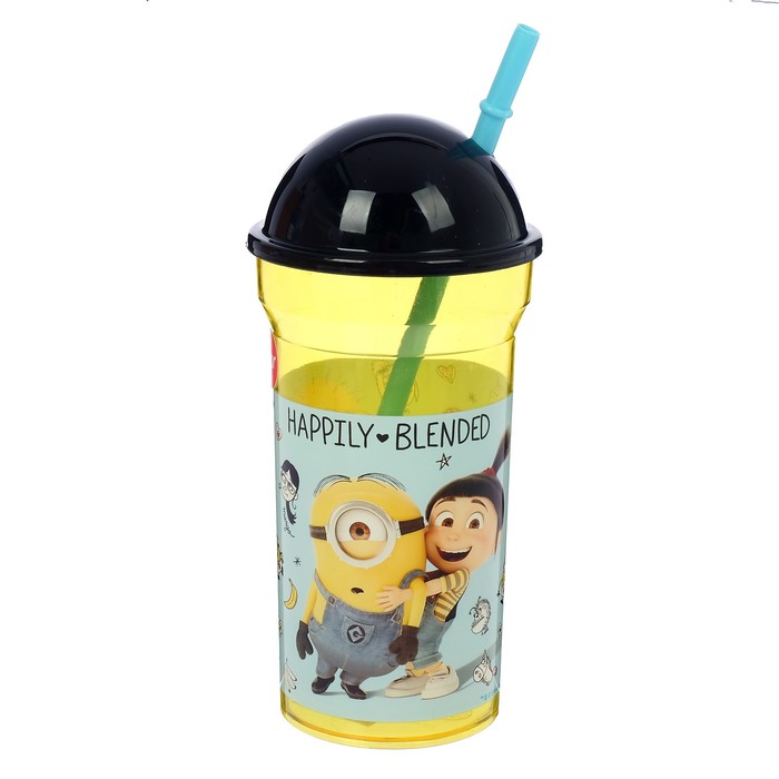Стакан 460 мл "Гадкий я 3", с соломинкой и крышкой-полусферой