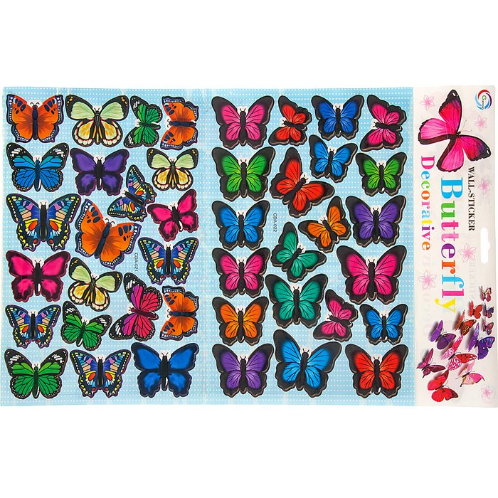 Наклейка пластик "Музей бабочек" МИКС 50х29 см
