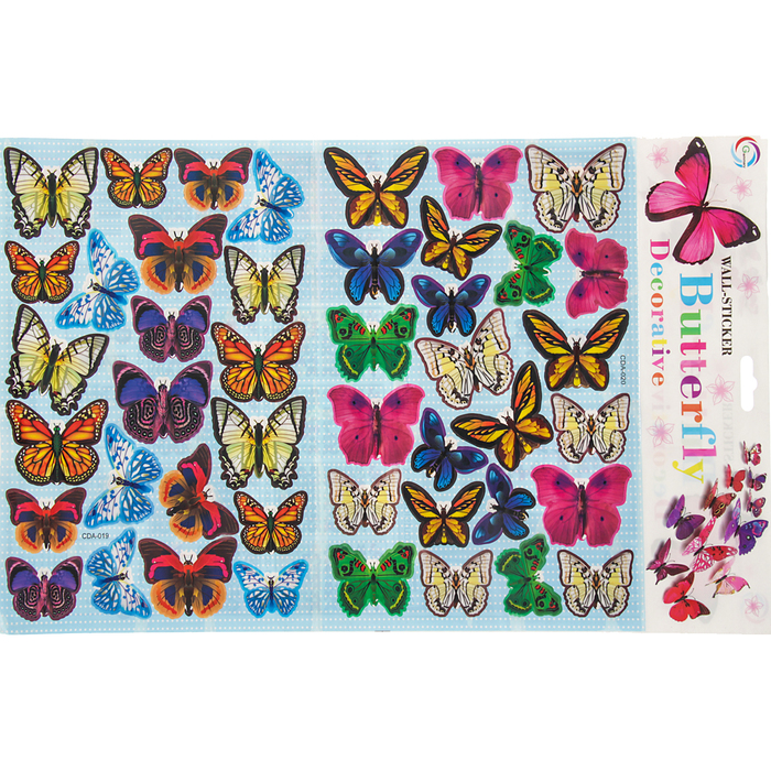 Наклейка пластик "Музей бабочек" МИКС 50х29 см