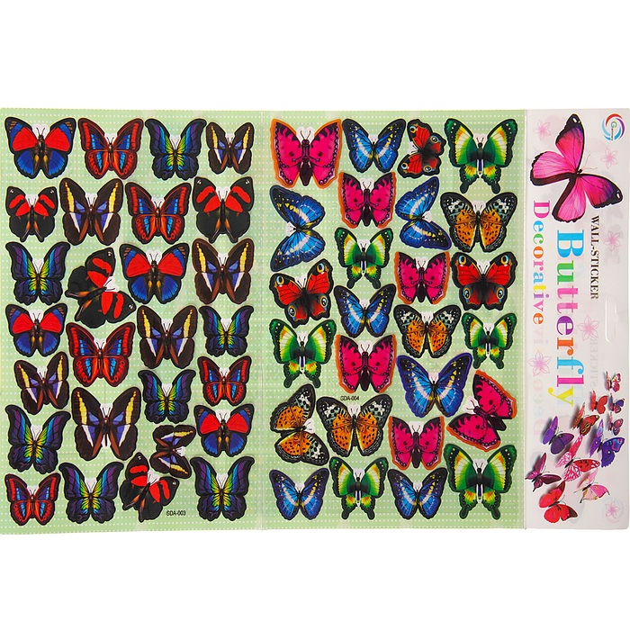 Наклейка пластик "Музей бабочек" МИКС 50х29 см