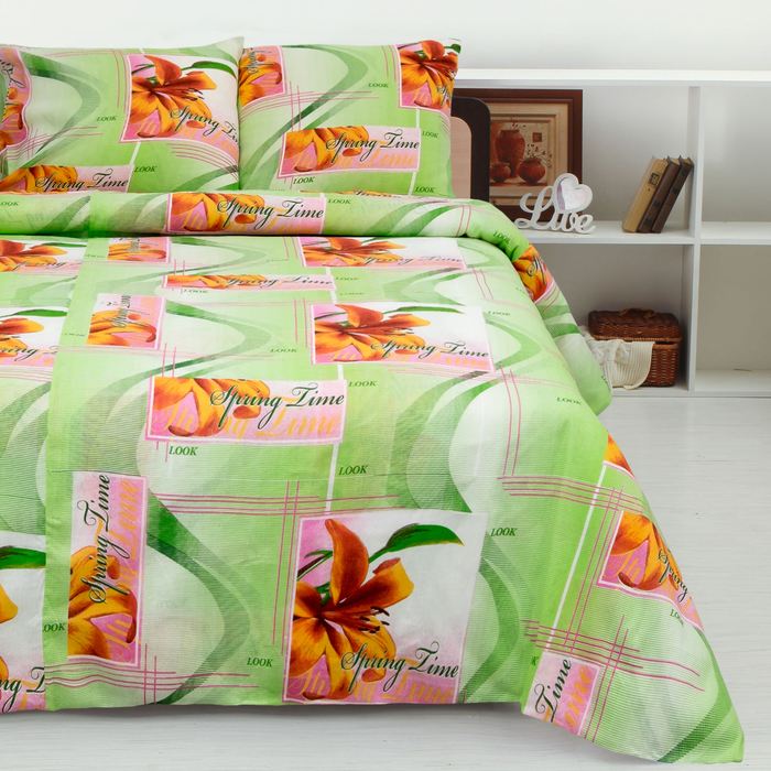 Постельное бельё 1,5 сп диз. 1196/1 145х205 см, 150х205 см, 70х70см - 2 шт бязь 100 гр/м, хл 100%