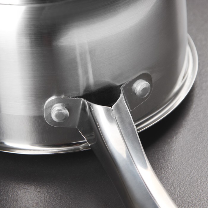 Набор посуды "Монта", 6 предметов: ковш 1,5 л, 4 кастрюли с мерными шкалами 1,5/2/2,5/5 л, сковорода 27,5 см, крышки