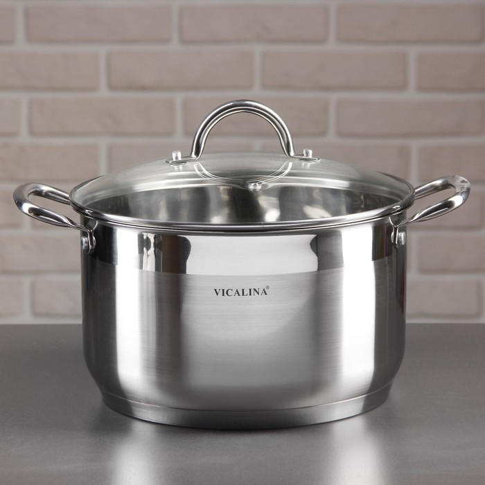 Набор посуды "Монта", 6 предметов: ковш 1,5 л, 4 кастрюли с мерными шкалами 1,5/2/2,5/5 л, сковорода 27,5 см, крышки