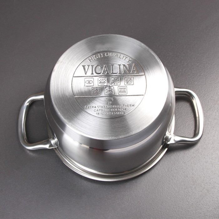 Набор посуды "Монта", 6 предметов: ковш 1,5 л, 4 кастрюли с мерными шкалами 1,5/2/2,5/5 л, сковорода 27,5 см, крышки