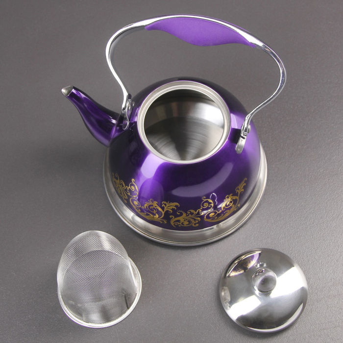 Чайник с ситом 1 л "Ясмин", цвет фиолетовый