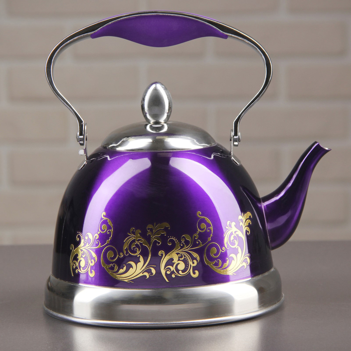 Чайник с ситом 1,5 л "Ясмин", цвет фиолетовый