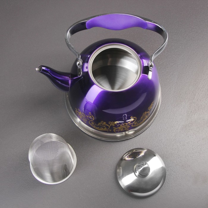 Чайник с ситом 1,5 л "Ясмин", цвет фиолетовый
