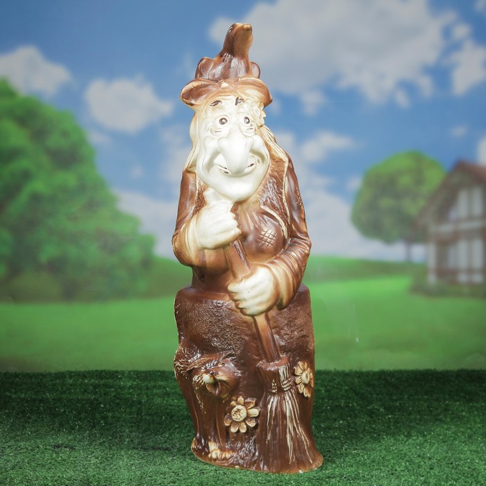 Садовая фигура "Баба яга" микс