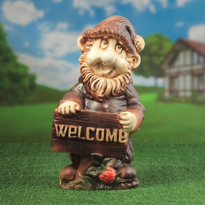 Садовая фигура "Гном WELCOME"
