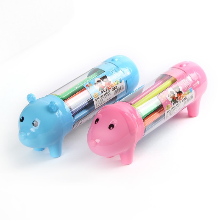 Фломастеры 12цв в пластиковом тубусе Собачка вентилируемый колпачок МИКС