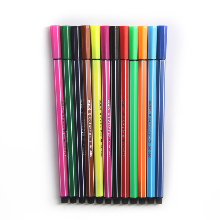 Фломастеры 12цв в пластиковом тубусе Собачка вентилируемый колпачок МИКС