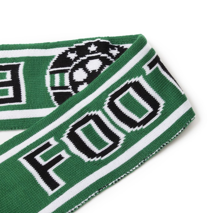 Шарф двойной "Футбол" зеленый,145*14 см, 100% акрил