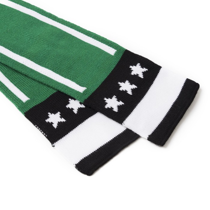 Шарф двойной "Футбол" зеленый,145*14 см, 100% акрил