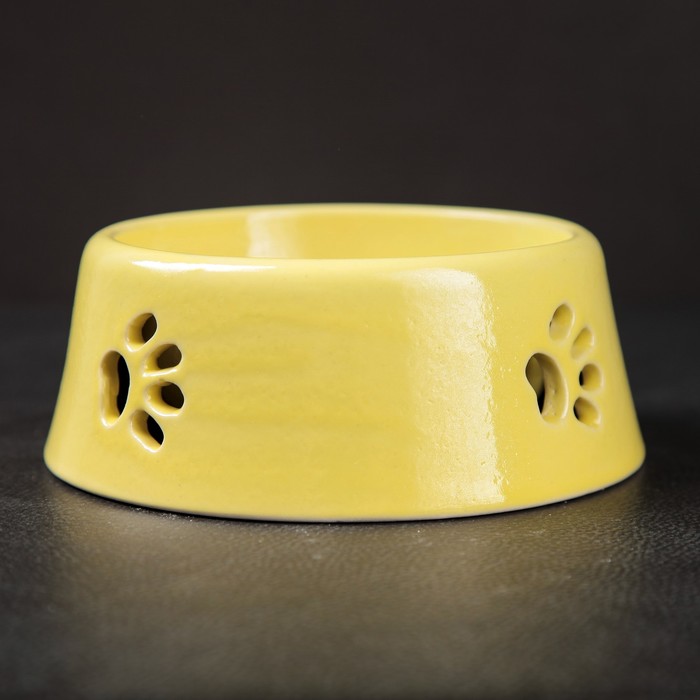 Миска "Лапки" 0,3 л резка, желтый