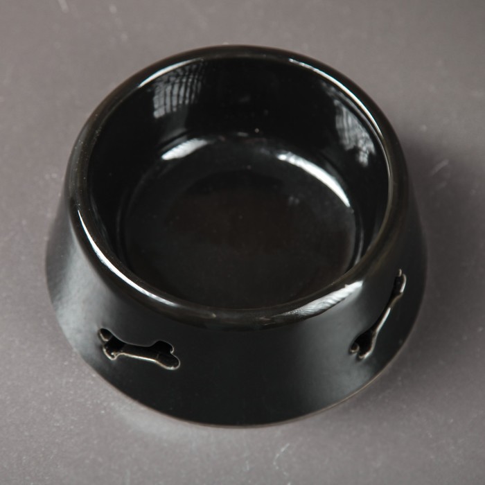 Миска "Кость" резка, черный